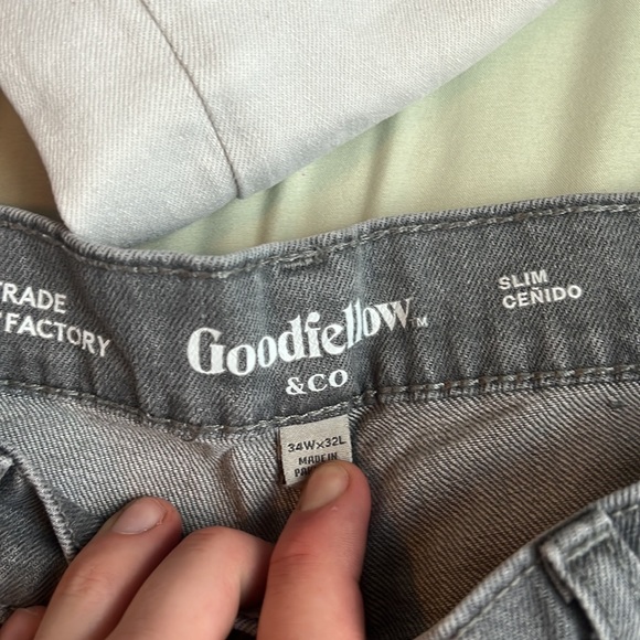 34x32 goodfellow grey slim jeans. 2 months old - Picture 2 of 3